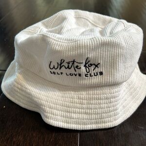 White Fox Self Love club white logo bucket hat short brim one size trendy cap